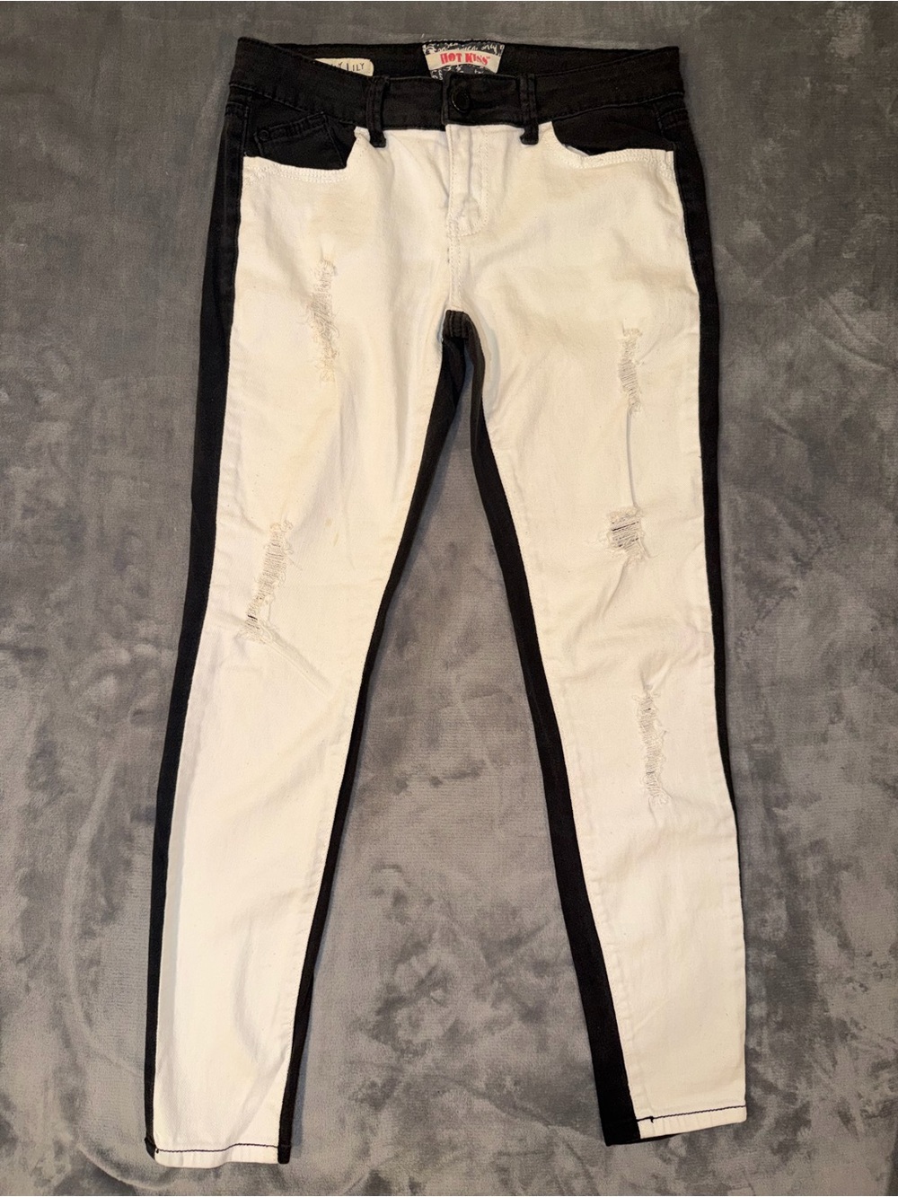 🖤🤍 Hot Kiss Two-Tone Skinny Jeans